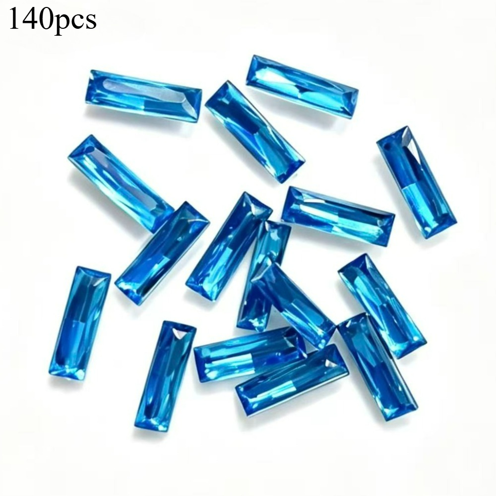 140pcs Rectangular Mixed Bag with Pointed Back Stickers